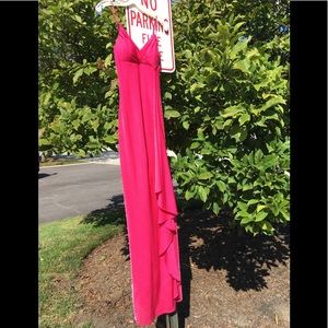 De Laru by Sheila Yen Pink Iridescent Long Gown